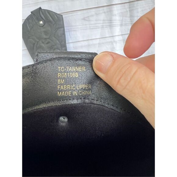True Craft TANNER Black Distressed Fabric Pull On Western Boots Women’s Size 8 - Picture 7 of 8